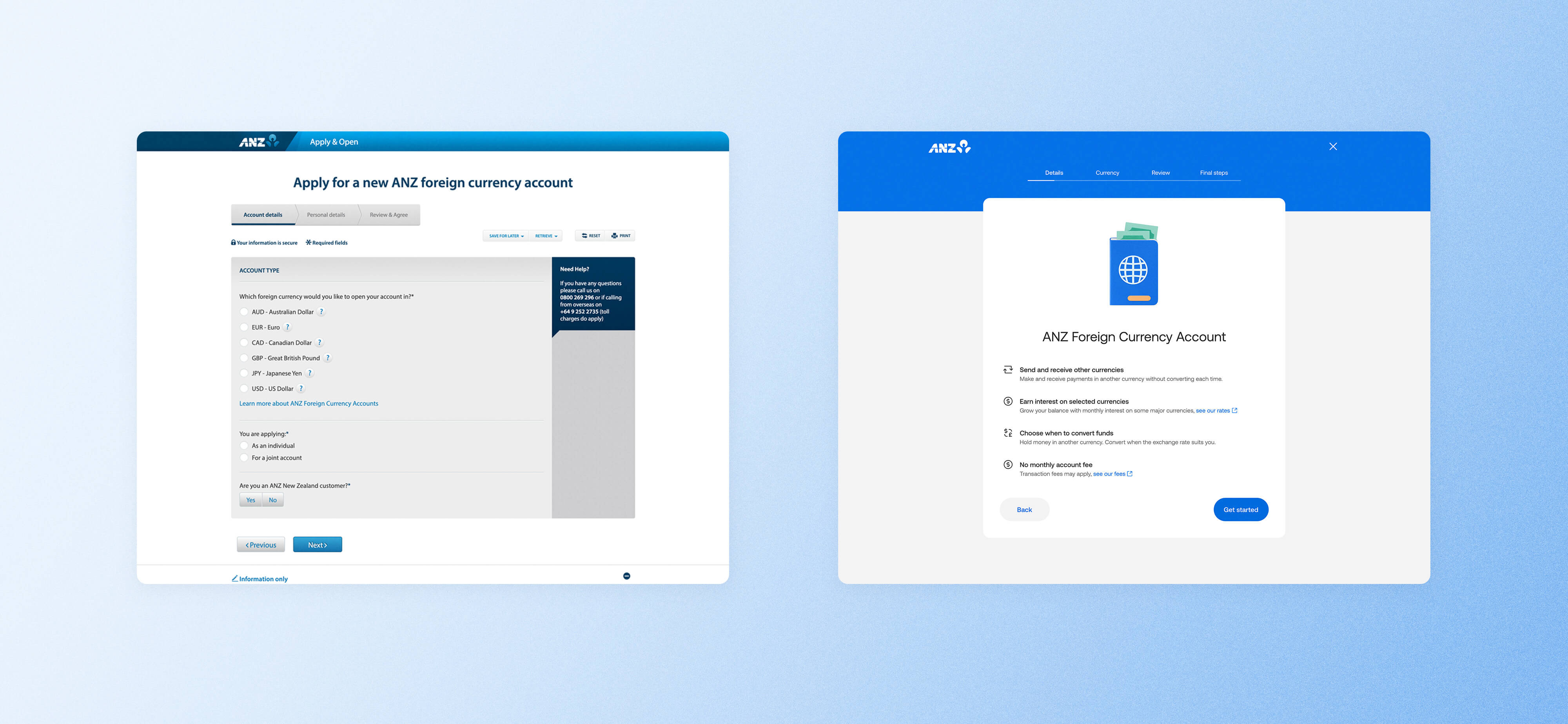 Feature design work for goMoney and Internet Banking