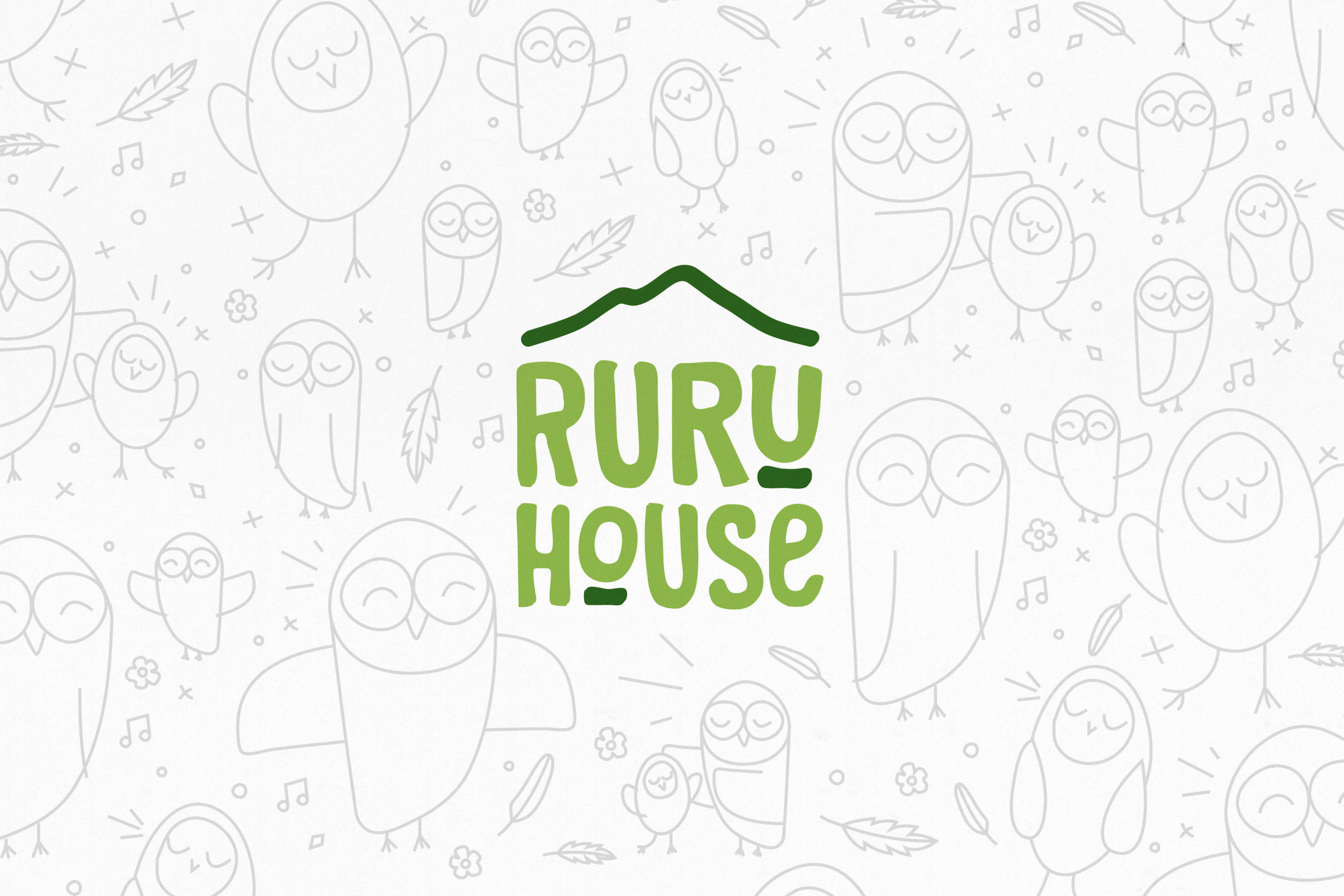 Ruru House logo, illustration, and brand development for an Early Childhood Centre.