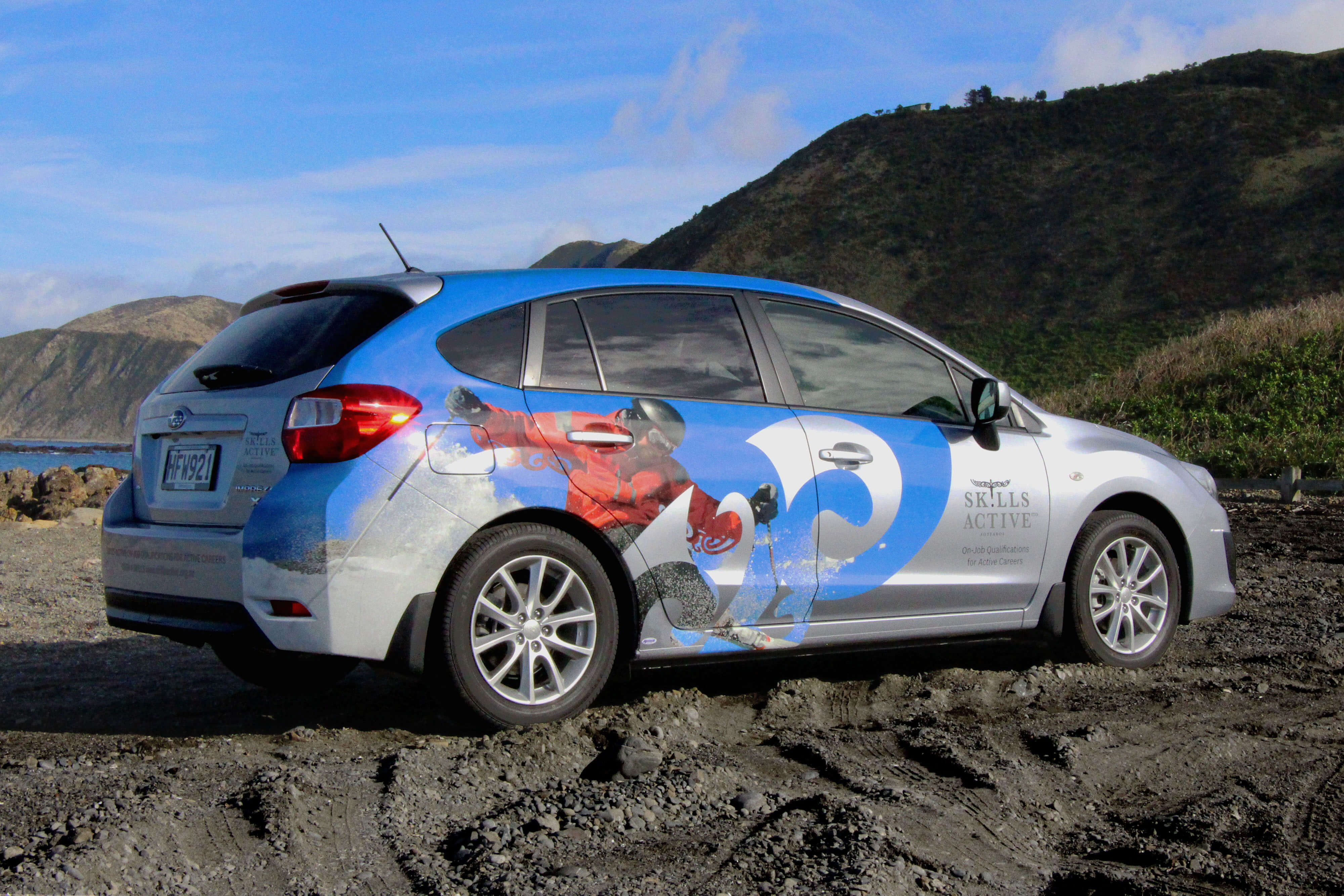 Custom car wrap design for branding on the go.